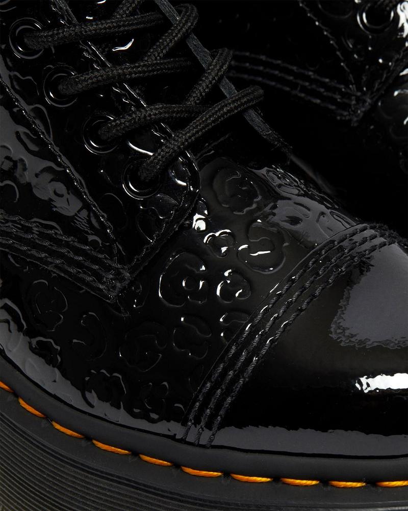 Dr Martens Sinclair Leopard Emboss Patent Lær Platform Støvler Dame Svarte Leopard | Norge 527YXF